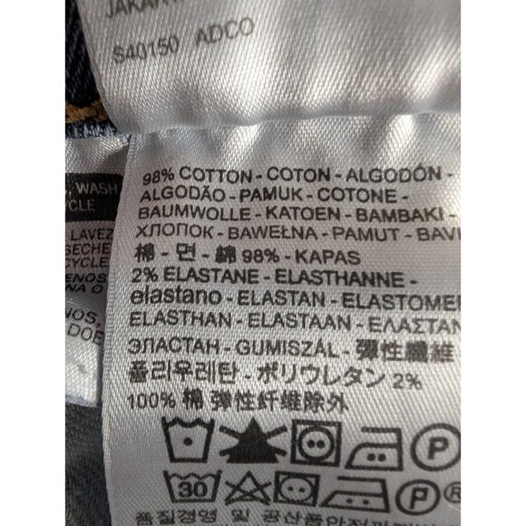 Levis 505 Jeans Mens Size 38x32 Blue Comfort Classic Straight Whiskers Stretch - Picture 13 of 14